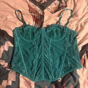 Teal Lace Corset Top
